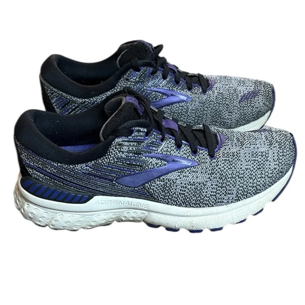 Brooks Adrenaline GTS 19 Shoes Women's Size 8 Black Purple Running Shoes